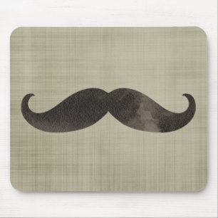 Watercolor Moustache Mouse Mat