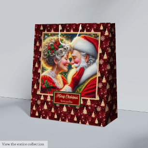 Watercolor Mr & Mrs Claus Holiday Christmas Bag