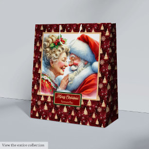 Watercolor Mr & Mrs Claus Vintage Christmas Bag