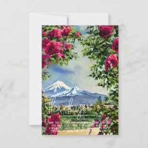 Watercolor Mt Hoot and roses customisable Card