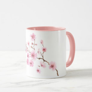 Watercolor Mug Cherry flowers