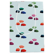 Watercolor multicolored clouds