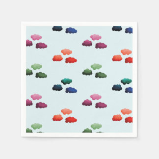 Watercolor multicolored clouds napkin