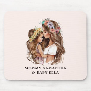 Watercolor Mum and Daughter (2) Mouse Mat