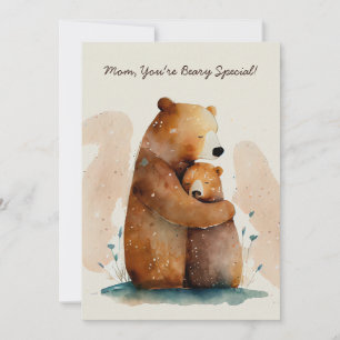 Watercolor Mummy Bear Mother's Day Card