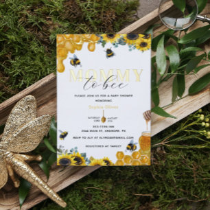 Watercolor Mummy to Bee Baby Shower Gold