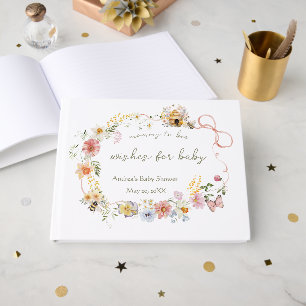 Watercolor Mummy to Bee Baby Shower Guest Book