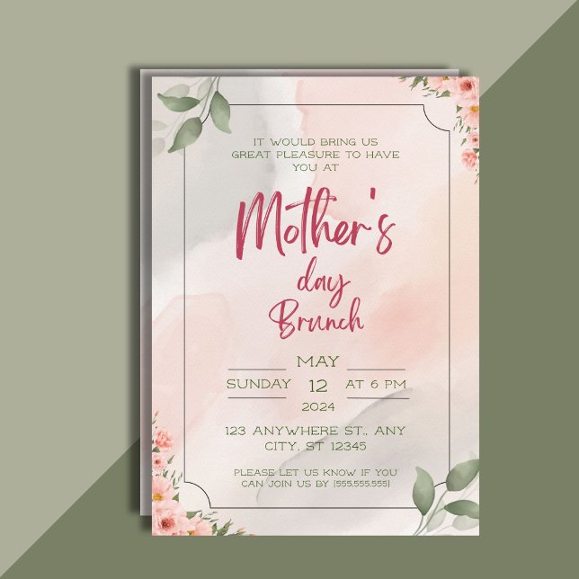 Watercolor, Mum's Special Day, Mother Day Brunch Invitation (Creator Uploaded)