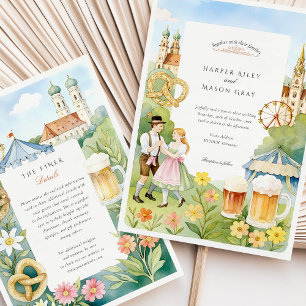 Watercolor Munich Oktoberfest Wedding Invitation