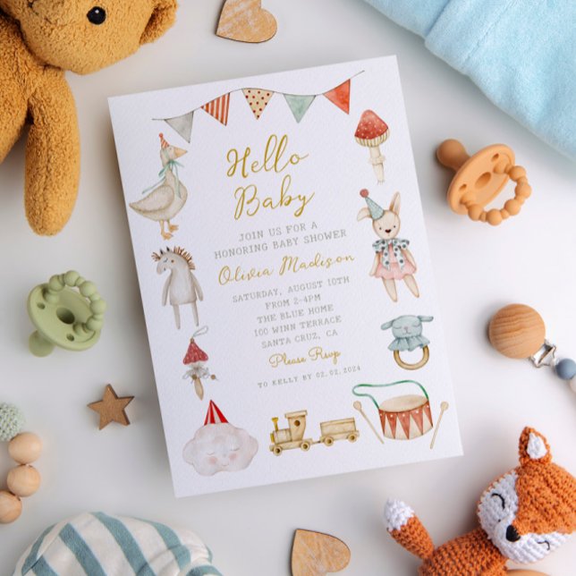 Watercolor Mushroom and Baby Shower Whimsical Invitation (Creator Uploaded)