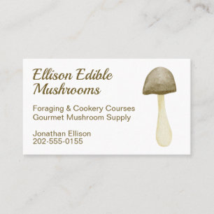 Watercolor Mushroom Business Card