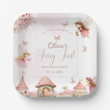 Watercolor Mushroom Fairy 1st Birthday Forest