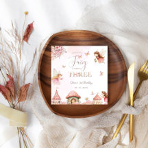 Watercolor Mushroom Fairy 3rd Birthday Forest