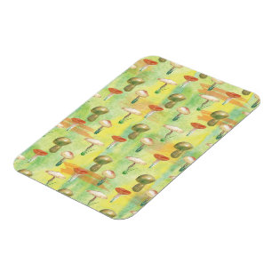 Watercolor mushroom glade magnet
