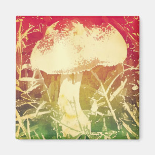 Watercolor Mushroom Magnet