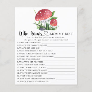 Watercolor Mushrooms Who knows mummy best activity