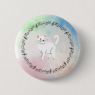 Watercolor Music Cat button