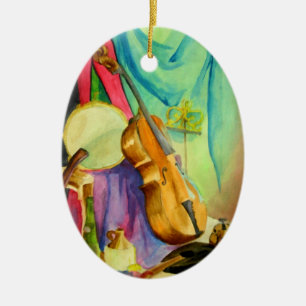 Watercolor Music Ceramic Tree Decoration