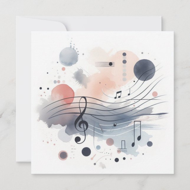 Watercolor Music Holiday Card (Front)