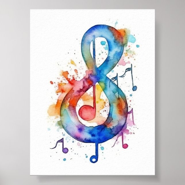 Watercolor music note print (Front)