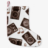 Watercolor Music Speakers Sepia Pattern