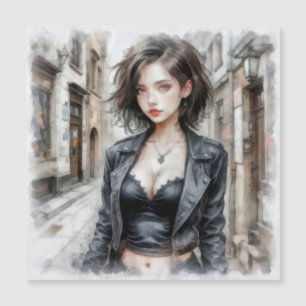 Watercolor, mysterious woman