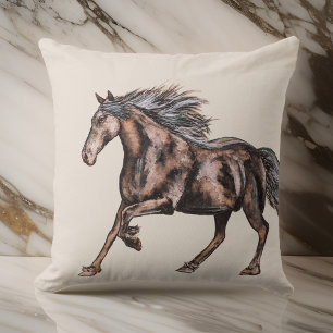 Watercolor Mystical Horse Modern Cushion