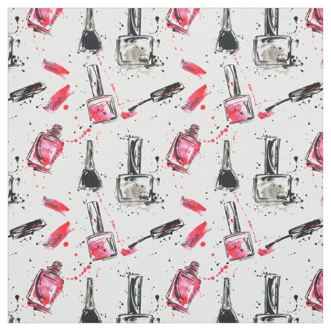 Watercolor Nail Polish Pattern Fabric (Swatch)