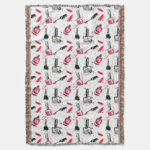 Watercolor Nail Polish Pattern Throw Blanket