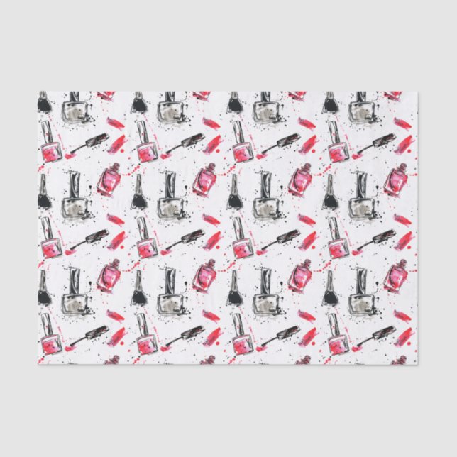 Watercolor Nail Polish Pattern Tissue Paper (Front)