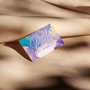 Watercolor Nails Nail Artist Nail Tech Business Card