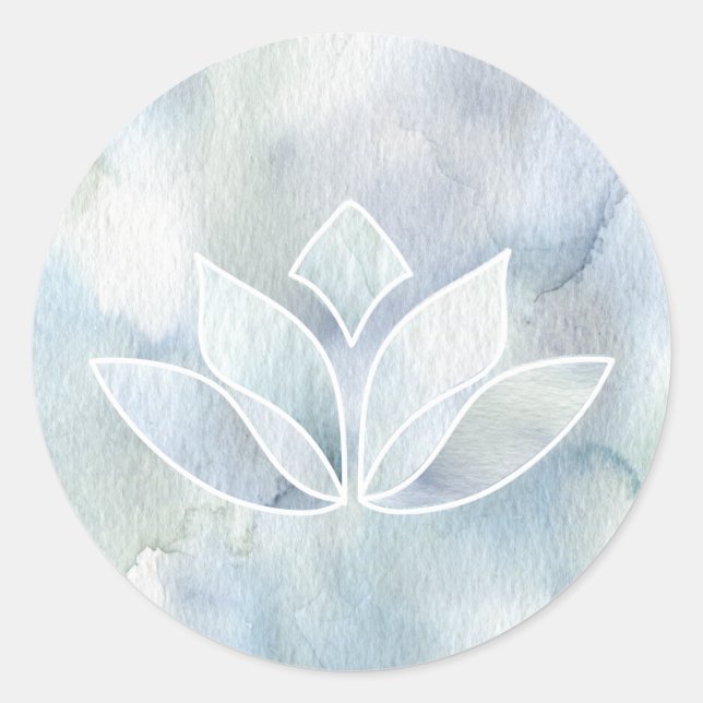 Watercolor Namaste Lotus Leaf Sticker (Front)