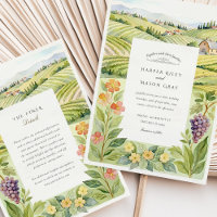 Watercolor Napa Valley Vineyard Wedding