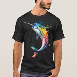 Watercolor Narwhal Sea Unicorns T-Shirt