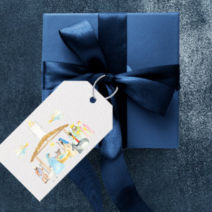 Watercolor Nativity Christmas Gift Tags