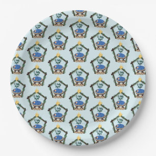 Watercolor Nativity Christmas  Paper Plate