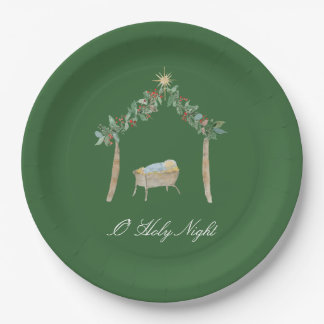 Watercolor Nativity Gift Tag Paper Plate