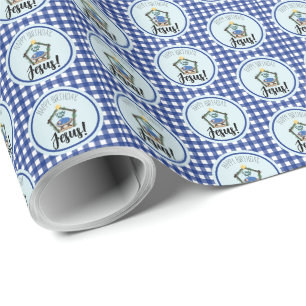Watercolor Nativity Happy Birthday Jesus  Wrapping Paper