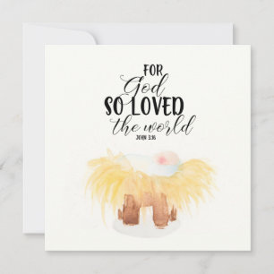 Watercolor Nativity Religious Greeting Card