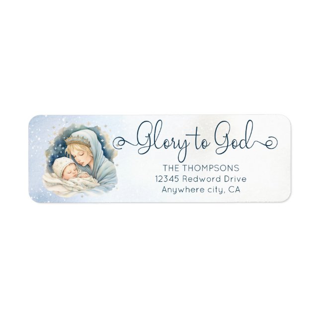 Watercolor Nativity Scene Glory to God Christmas (Front)