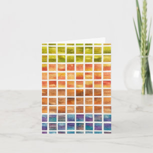 Watercolor Nature 4 Seasons Squares Folded Note Card