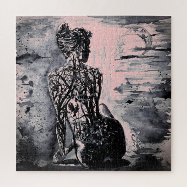 Watercolor - Nature Lady - Customisable - Art Jigsaw Puzzle (Vertical)