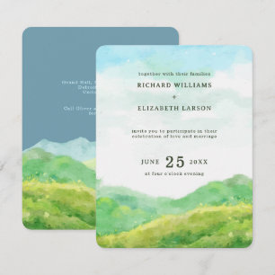 Watercolor Nature Mountain Wedding Invitation