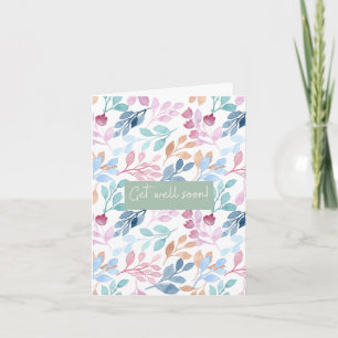 Watercolor Nature Pattern Get Well Affirmation Card