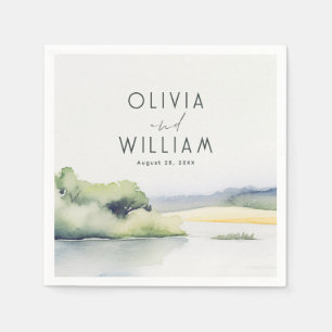 Watercolor Nature Romantic Napkin