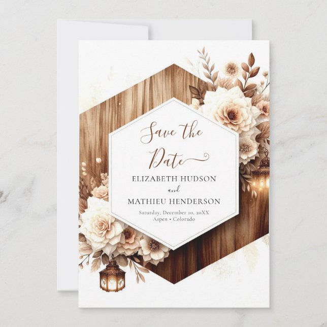 Watercolor Nature Rustic Wedding Save The Date (Front)