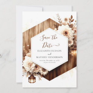 Watercolor Nature Rustic Wedding Save The Date