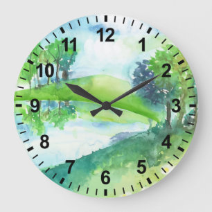 Watercolor Nature Wall Clock