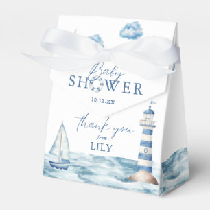 Watercolor Nautical Baby Shower Thank You Favour Box