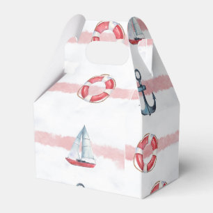 Watercolor Nautical Boy Birthday Party Favour Box